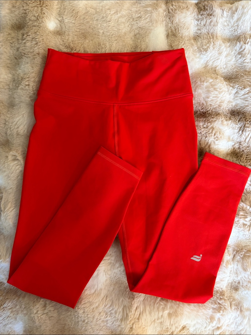 Fabletics powerhold leggings size small red with animal print accent